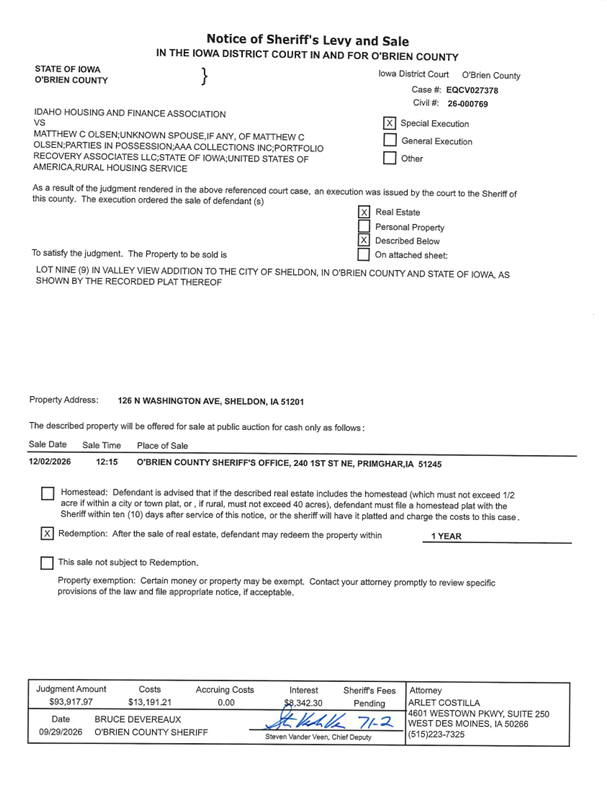 126 N Washington Ave foreclosure property image