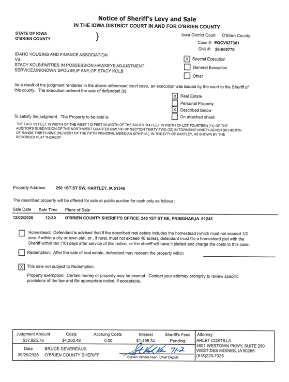 250 1st St SW foreclosure property image